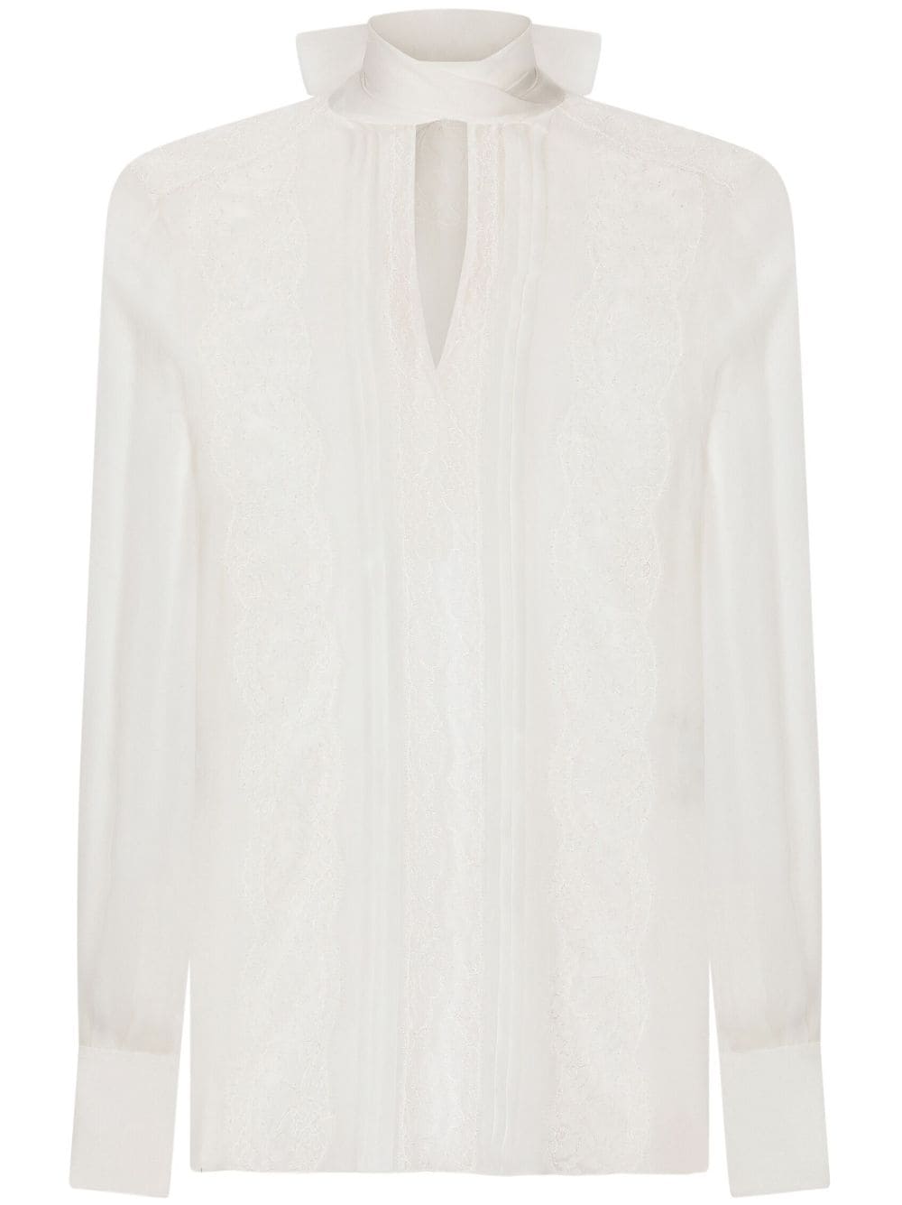 Dolce & Gabbana chantilly lace semi-sheer blouse - White von Dolce & Gabbana