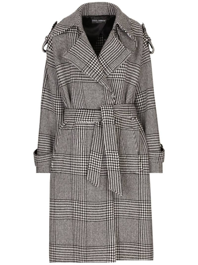 Dolce & Gabbana check-pattern coat - Grey von Dolce & Gabbana