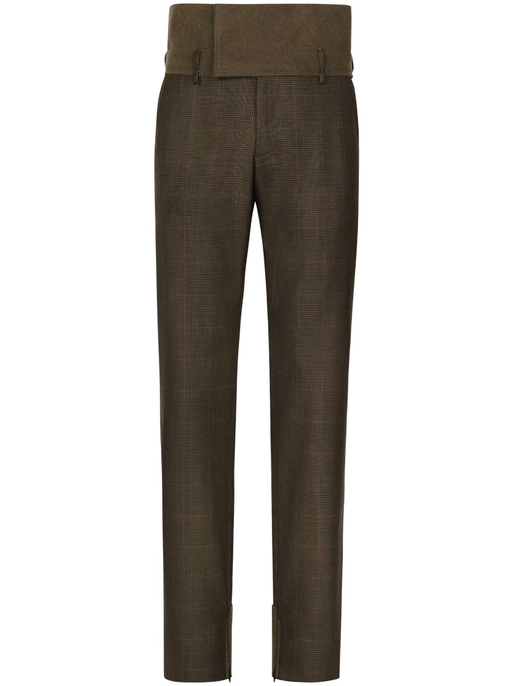 Dolce & Gabbana check-pattern straight-leg trousers - Brown von Dolce & Gabbana