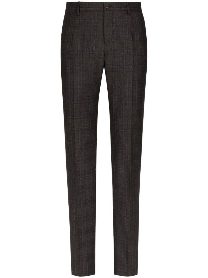 Dolce & Gabbana check-pattern wool tailored trousers - Brown von Dolce & Gabbana