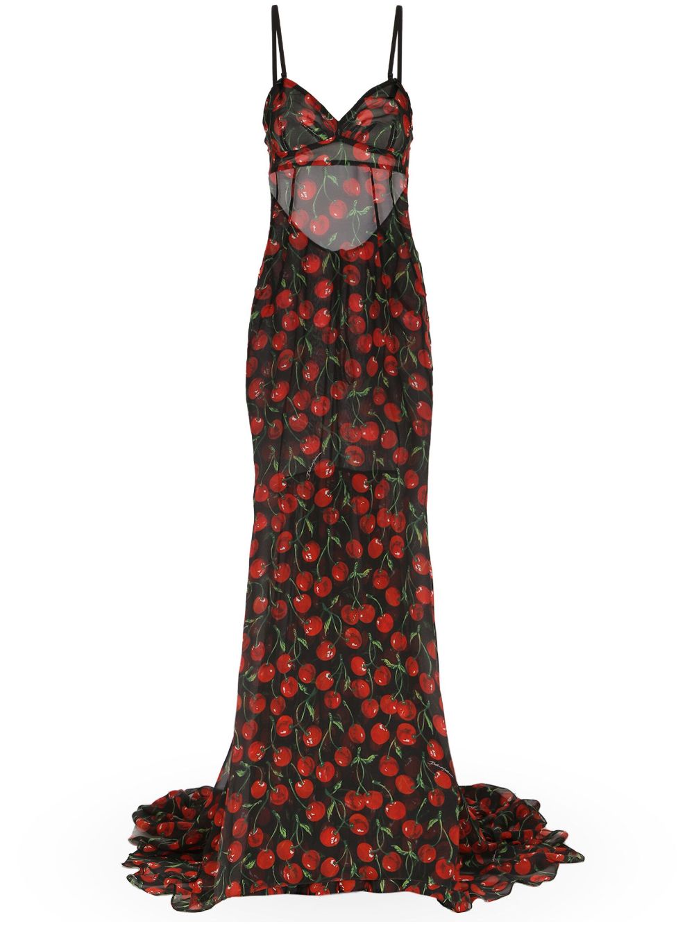 Dolce & Gabbana cherry-print maxi dress - Black von Dolce & Gabbana