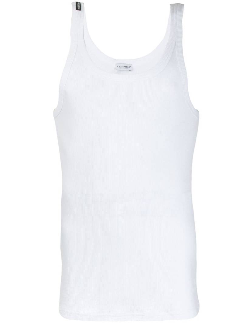 Dolce & Gabbana ribbed tank top - White von Dolce & Gabbana