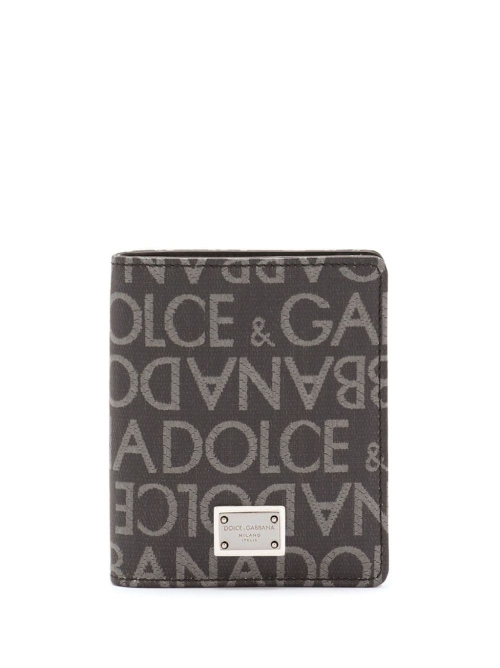 Dolce & Gabbana coated jacquard bi-fold card holder - Black von Dolce & Gabbana