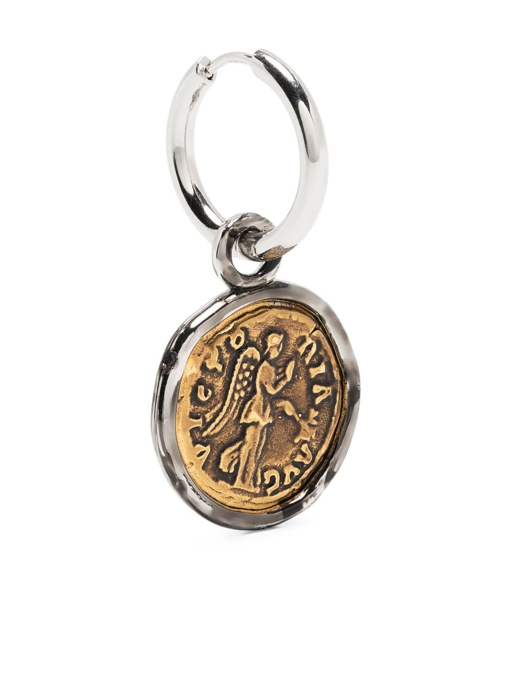 Dolce & Gabbana coin-pendant single hoop earring - Silver von Dolce & Gabbana