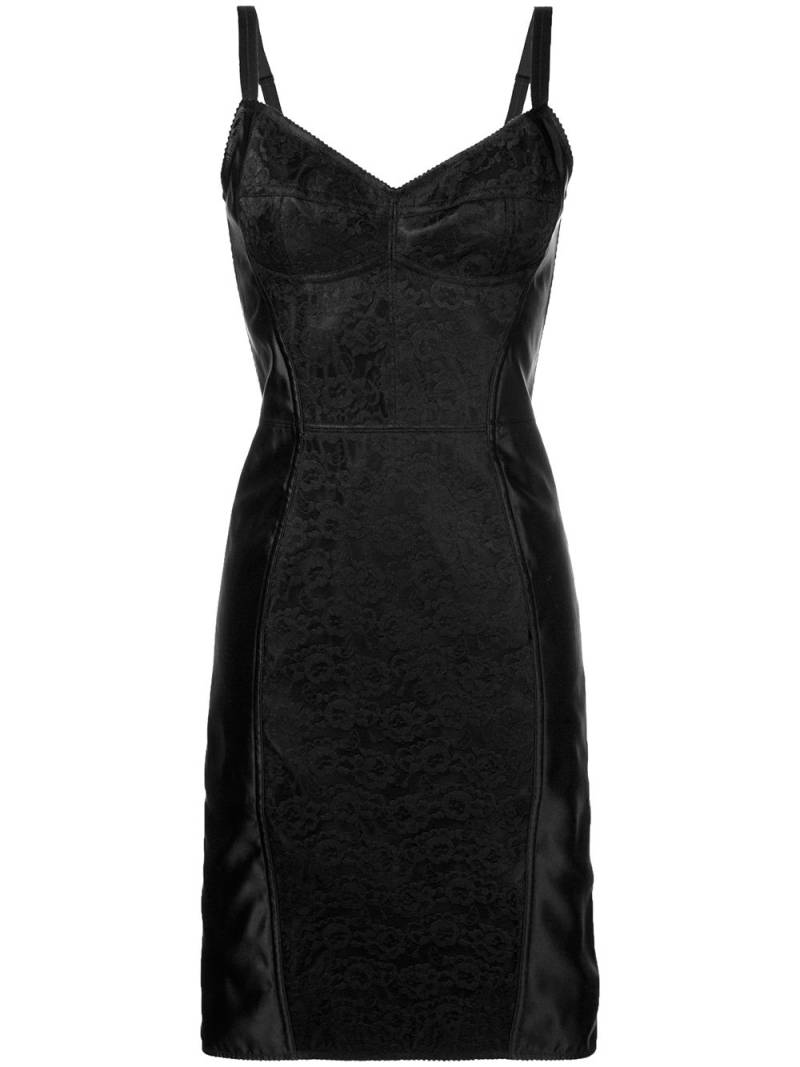 Dolce & Gabbana corset slip dress - Black von Dolce & Gabbana