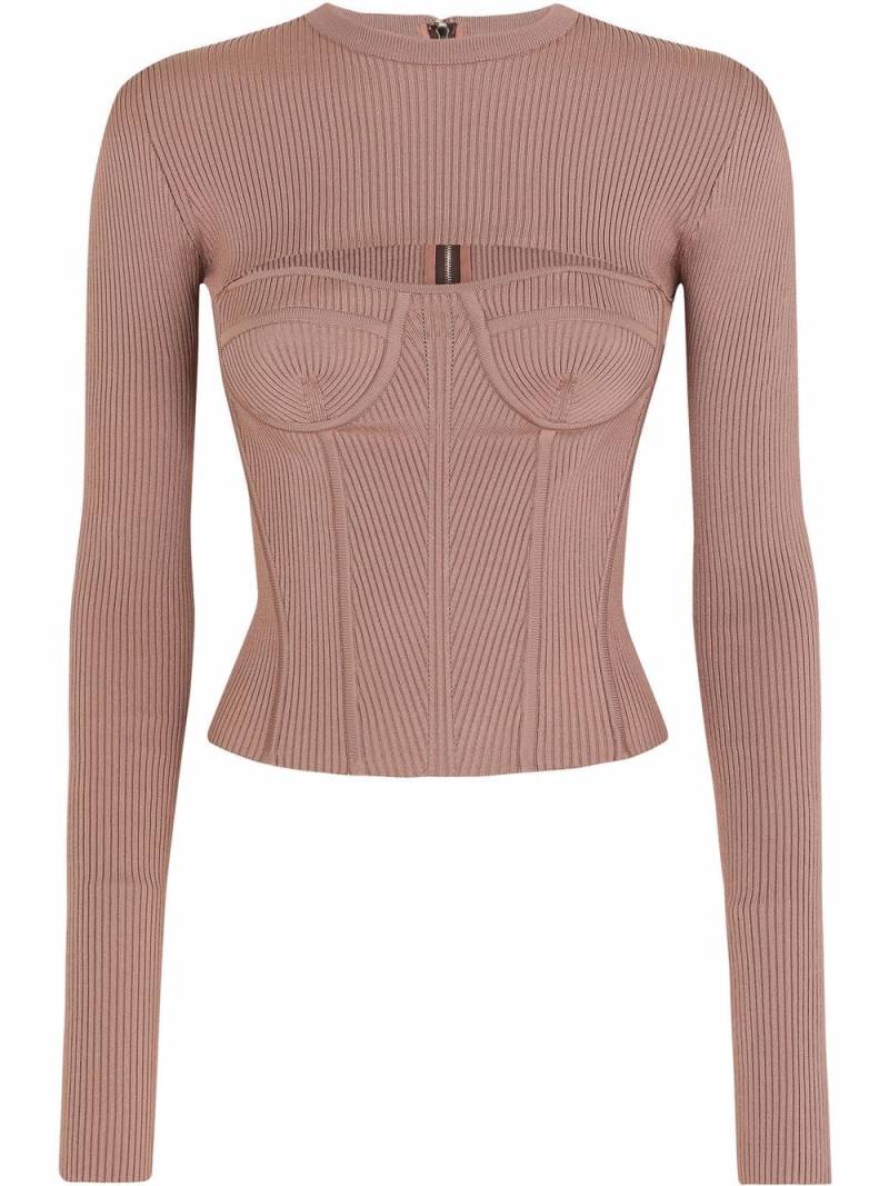 Dolce & Gabbana cut-out corset jumper - Neutrals von Dolce & Gabbana