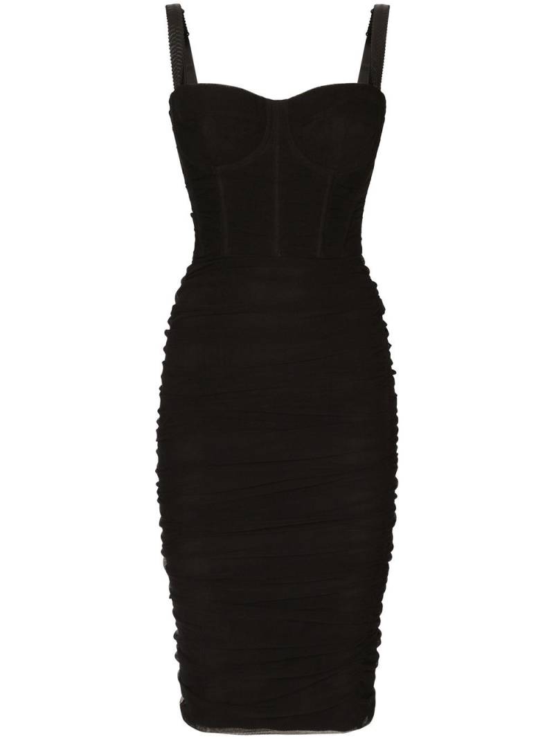 Dolce & Gabbana corset-style midi dress - Black von Dolce & Gabbana