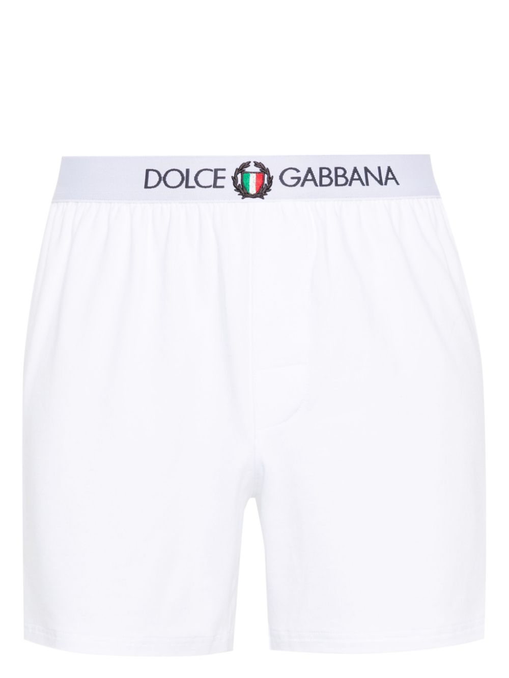 Dolce & Gabbana crest-motif cotton-blend boxers - White von Dolce & Gabbana