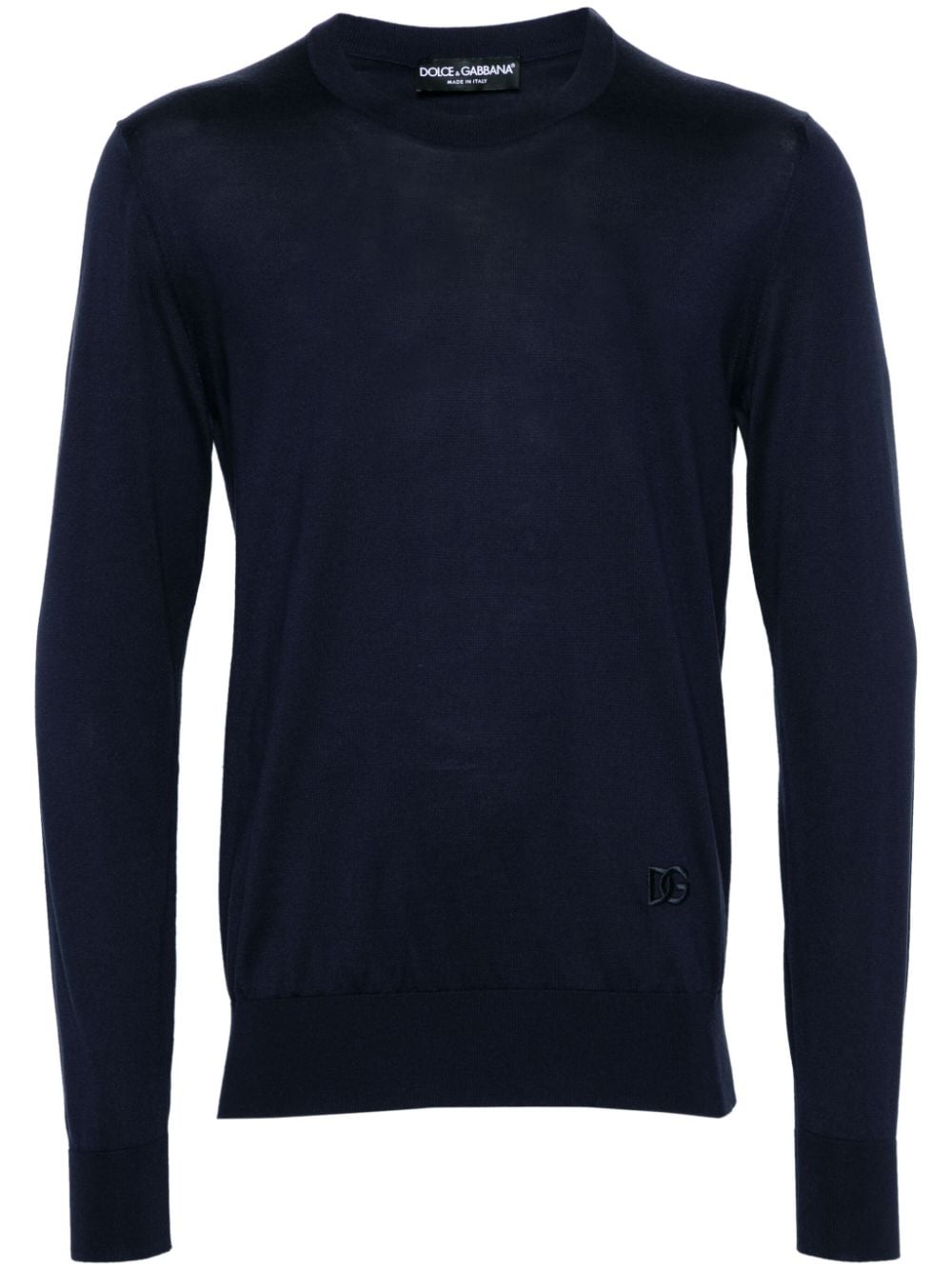 Dolce & Gabbana crew-neck silk jumper - Blue von Dolce & Gabbana