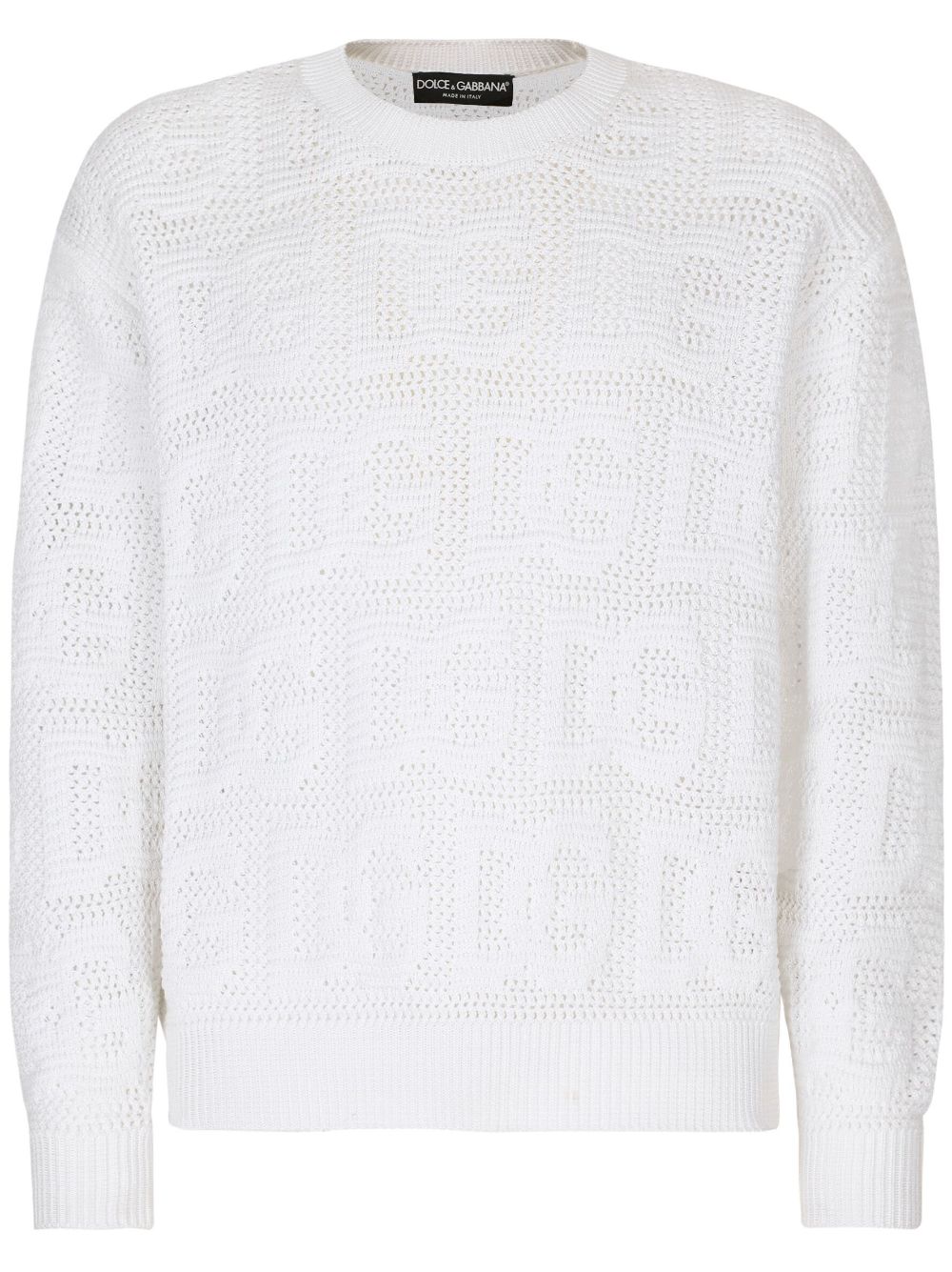 Dolce & Gabbana crochet-knit logo jumper - White von Dolce & Gabbana