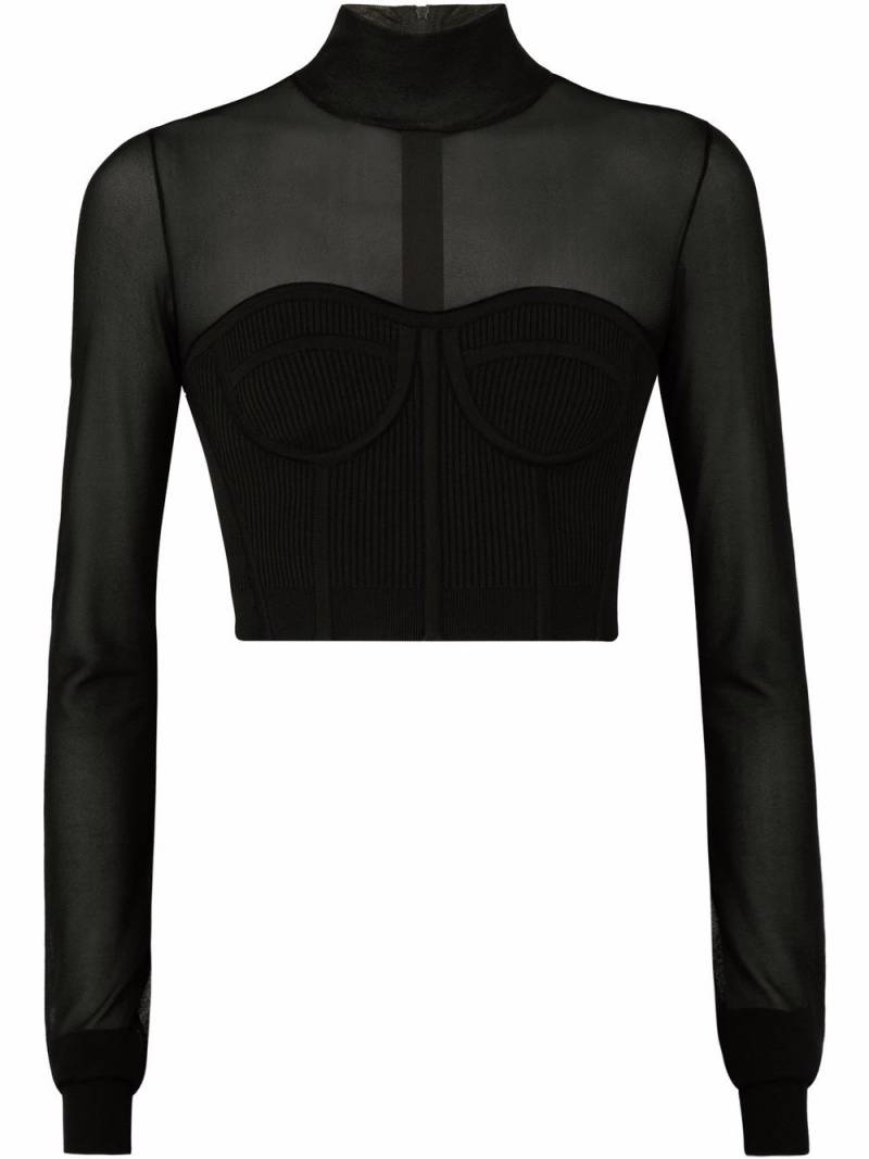 Dolce & Gabbana cropped bustier jumper - Black von Dolce & Gabbana