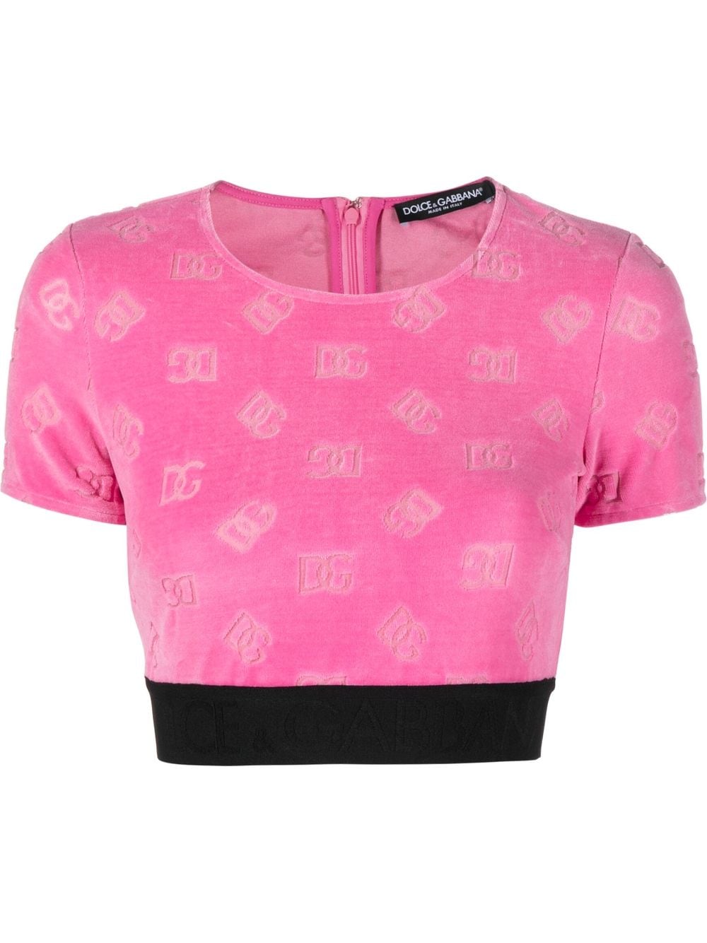 Dolce & Gabbana cropped logo-jacquard top - Pink von Dolce & Gabbana