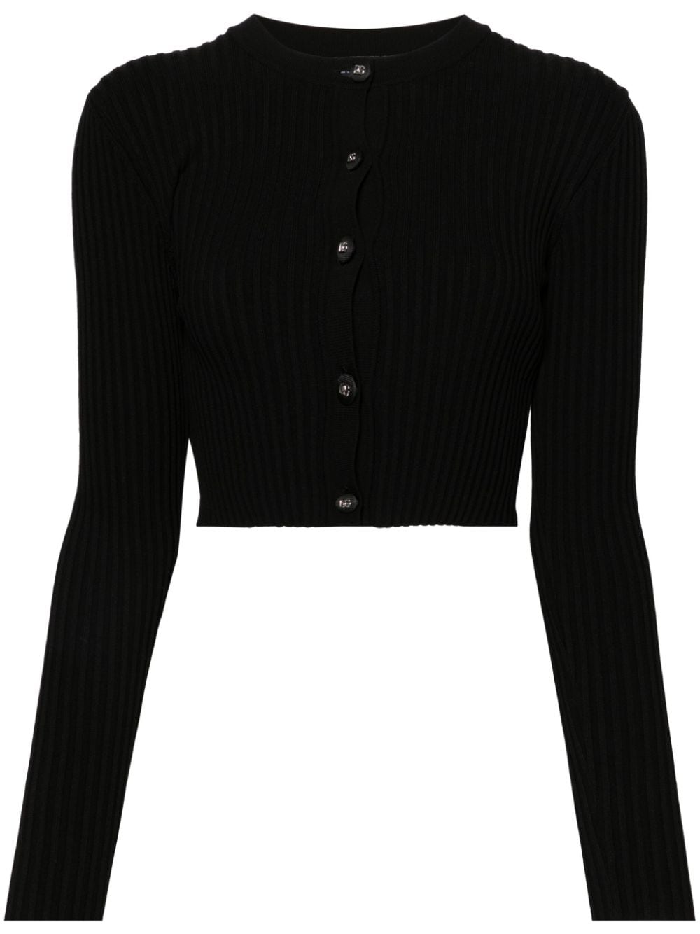 Dolce & Gabbana cropped ribbed-knit cardigan - Black von Dolce & Gabbana