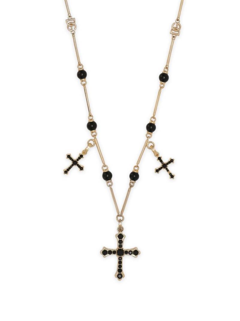 Dolce & Gabbana cross-charm rosary necklace - Gold von Dolce & Gabbana