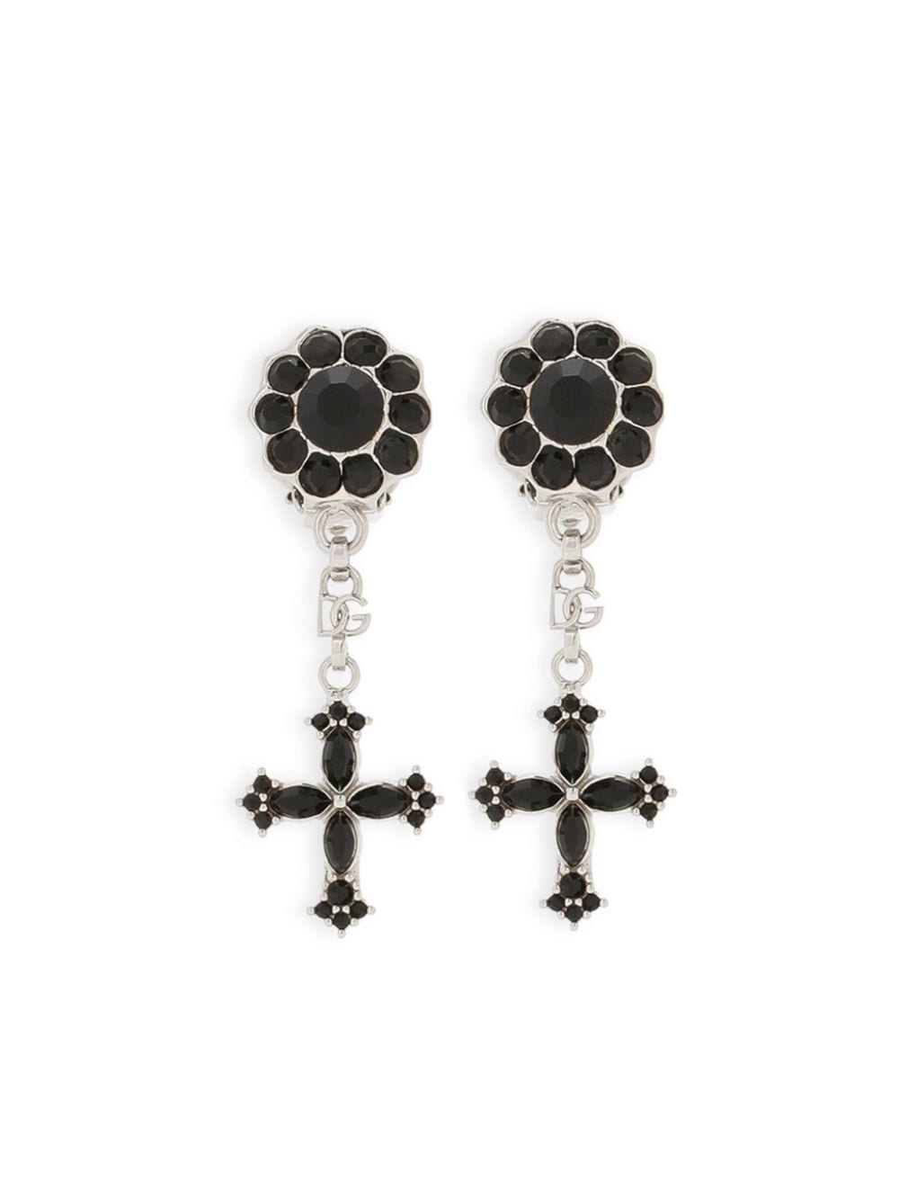 Dolce & Gabbana cross pendant clip-on earrings - Black von Dolce & Gabbana