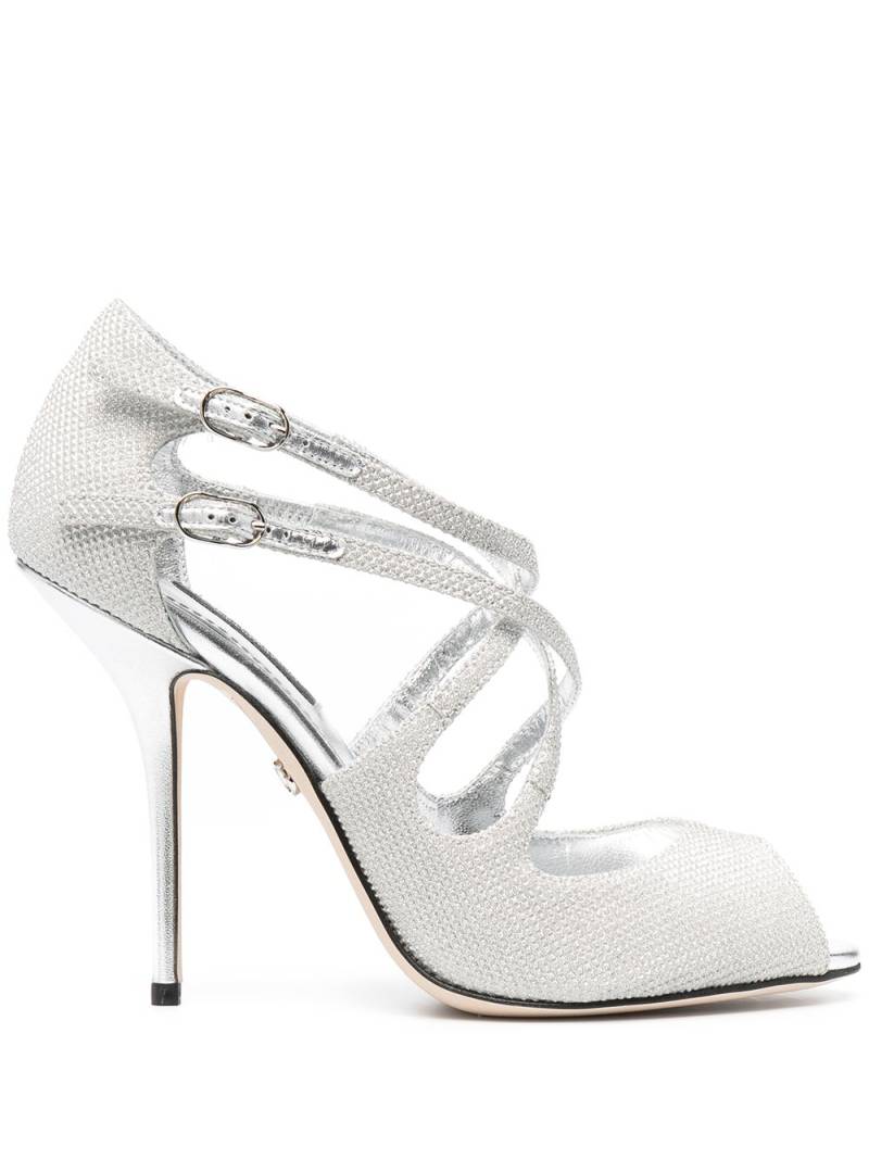 Dolce & Gabbana crossover strappy sandals - Silver von Dolce & Gabbana