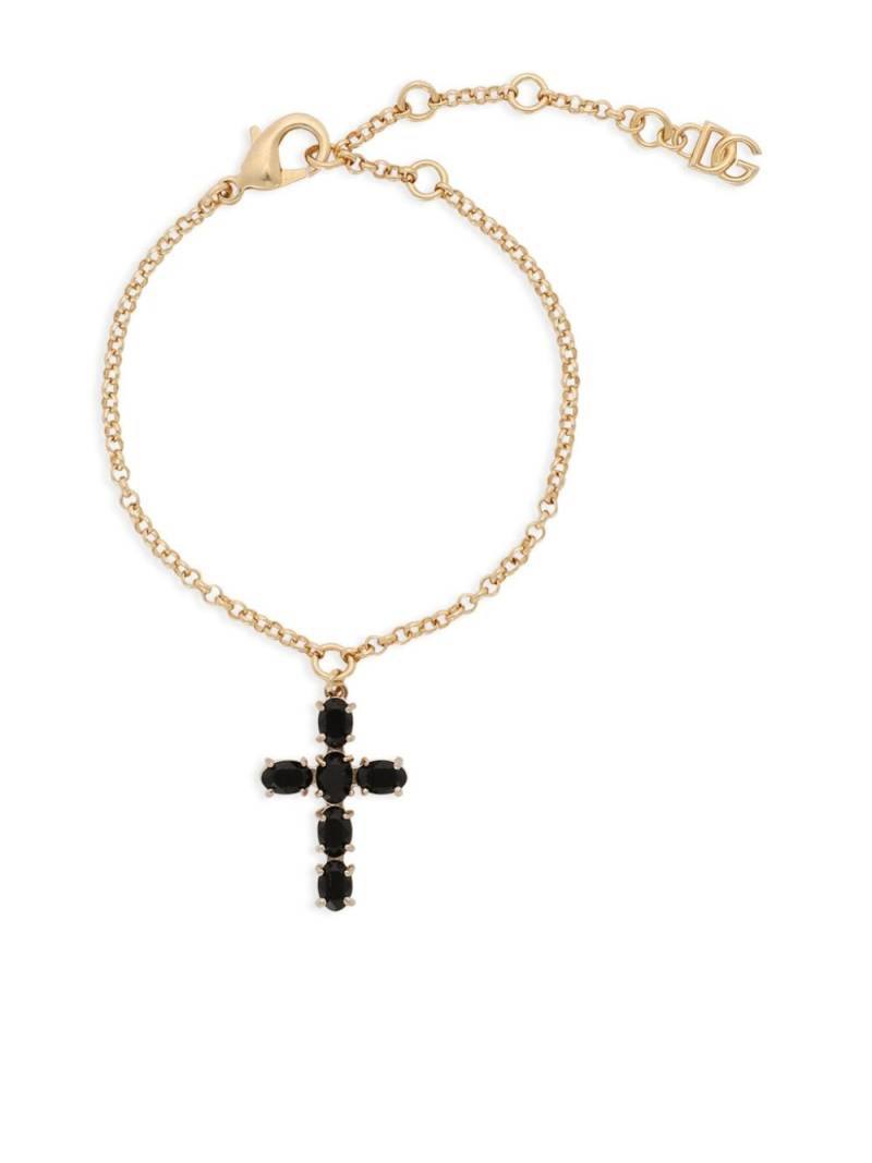 Dolce & Gabbana crucifix-pendant bracelet - Gold von Dolce & Gabbana