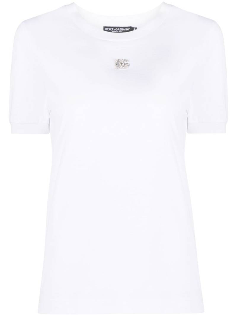 Dolce & Gabbana crystal-embellished T-shirt - White von Dolce & Gabbana