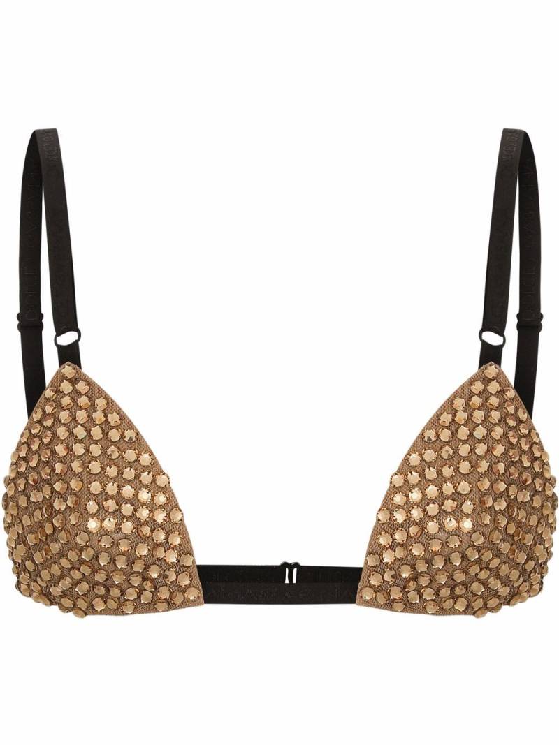 Dolce & Gabbana rhinestone-embellished bralette top - Neutrals von Dolce & Gabbana