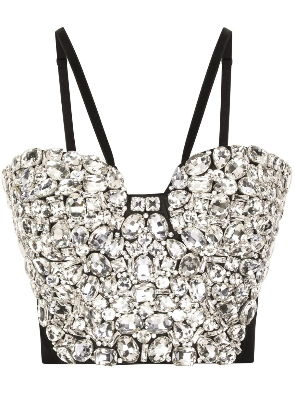 Dolce & Gabbana crystal-embellished crop top - Black von Dolce & Gabbana