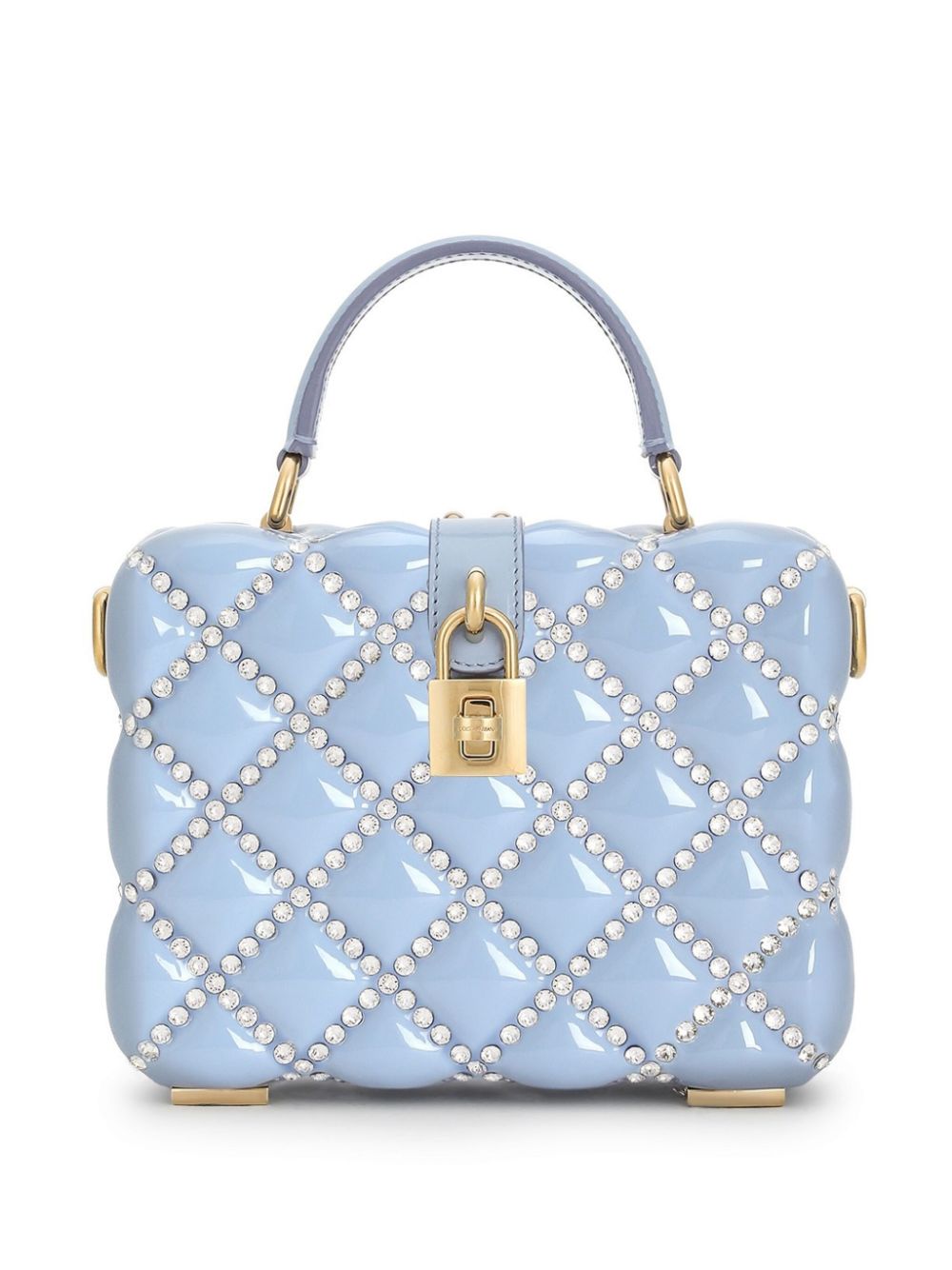 Dolce & Gabbana crystal-embellished padlock mini bag - Blue von Dolce & Gabbana