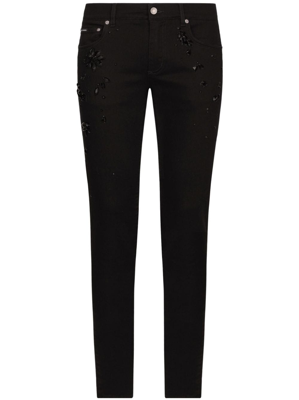 Dolce & Gabbana crystal-embellished skinny jeans - Black von Dolce & Gabbana