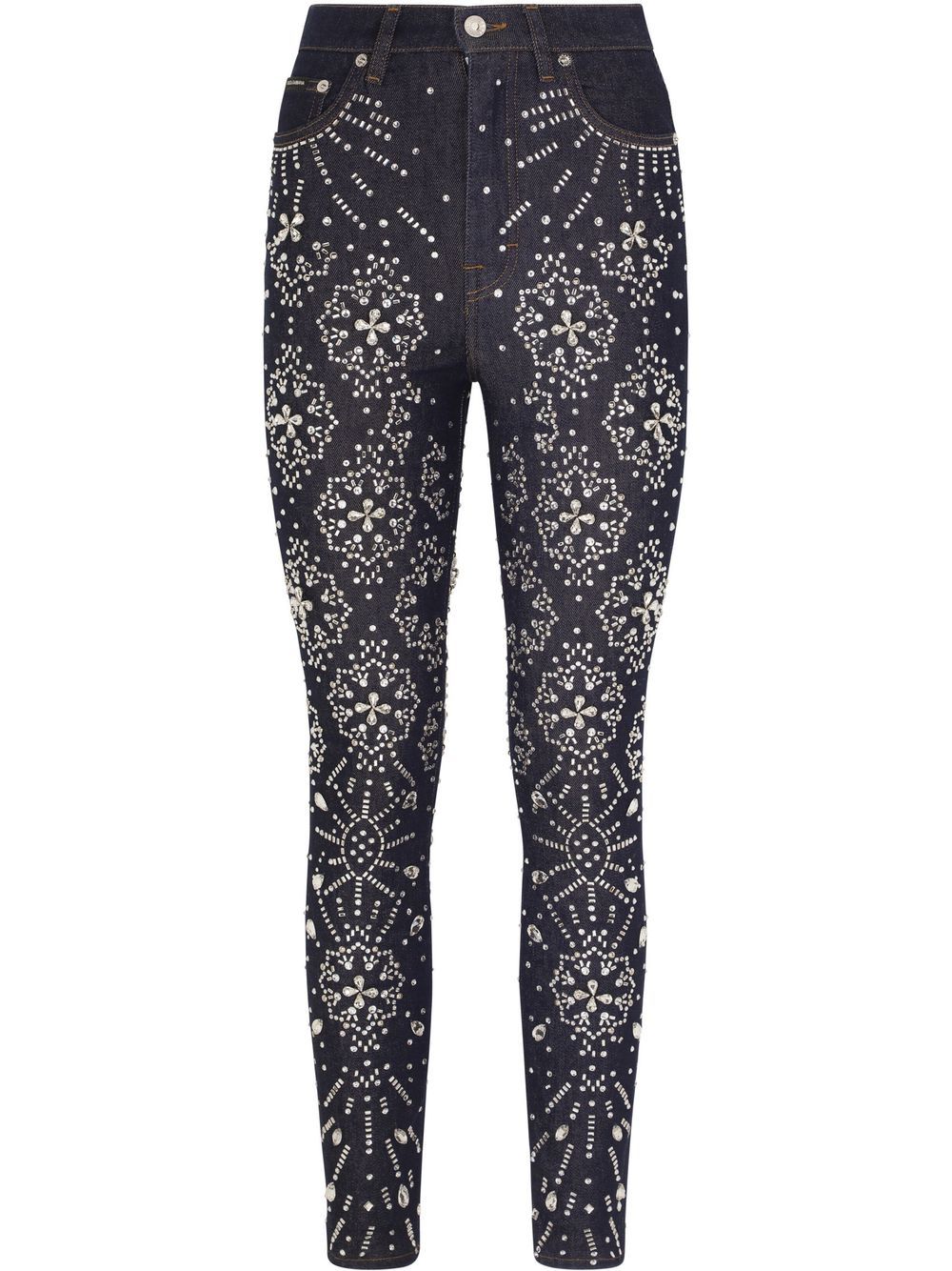 Dolce & Gabbana crystal-embellished skinny jeans - Blue von Dolce & Gabbana