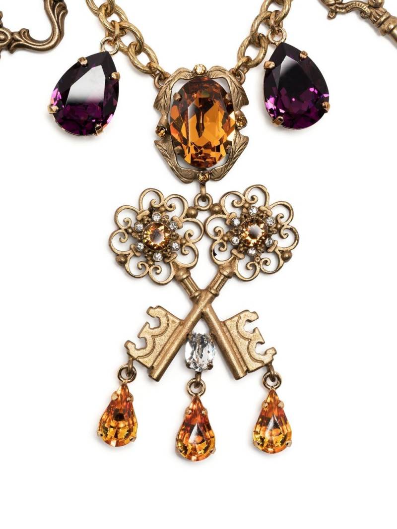 Dolce & Gabbana crystal-key-charm necklace - Gold von Dolce & Gabbana