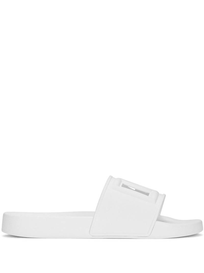 Dolce & Gabbana DG-logo cut-out slides - White von Dolce & Gabbana