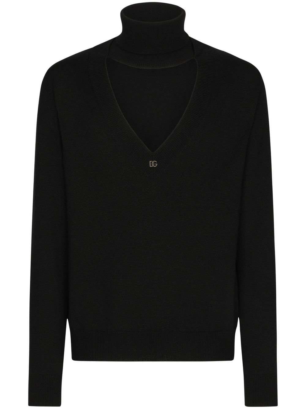 Dolce & Gabbana cut-out roll-neck jumper - Black von Dolce & Gabbana