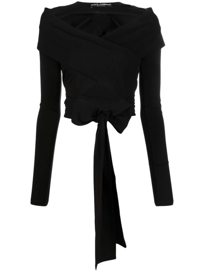 Dolce & Gabbana cut-out wrap top - Black von Dolce & Gabbana