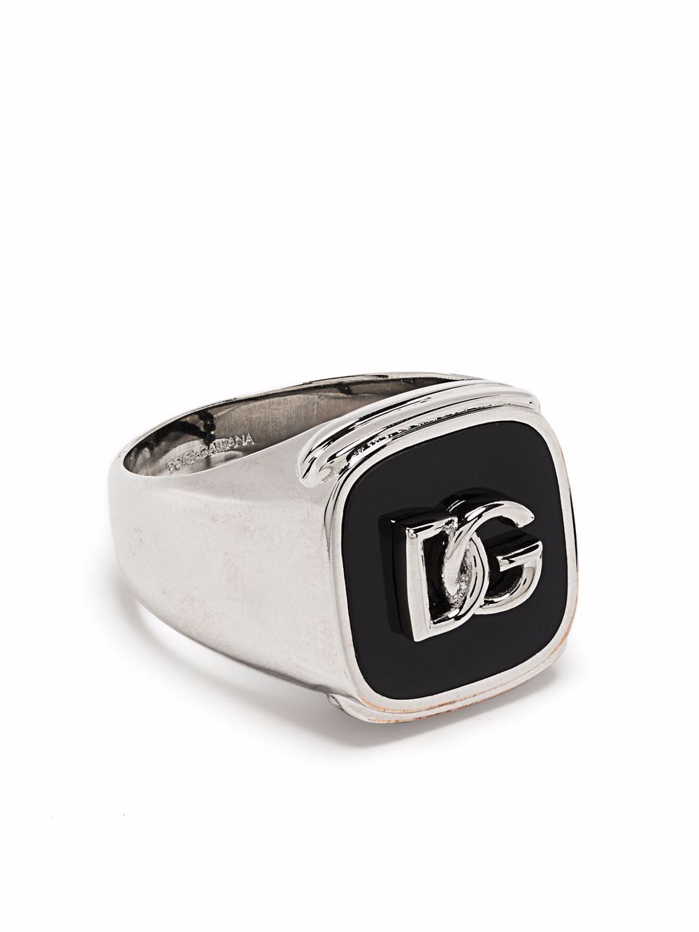 Dolce & Gabbana debossed logo signet ring - Silver von Dolce & Gabbana