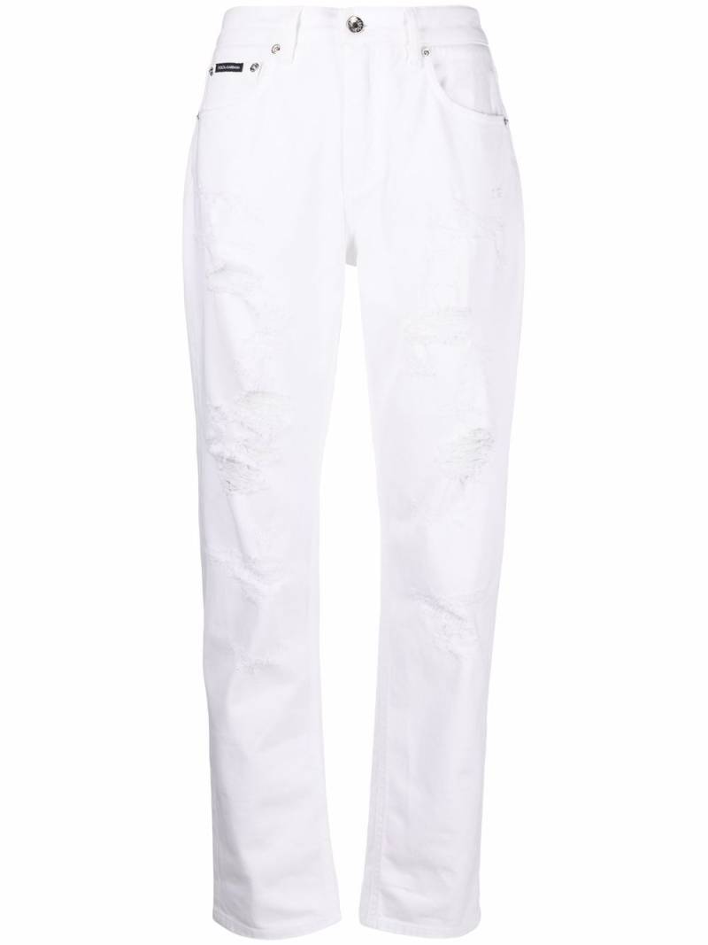 Dolce & Gabbana distressed boyfriend jeans - White von Dolce & Gabbana