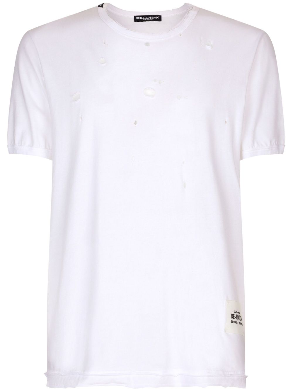 Dolce & Gabbana distressed cotton T-shirt - White von Dolce & Gabbana