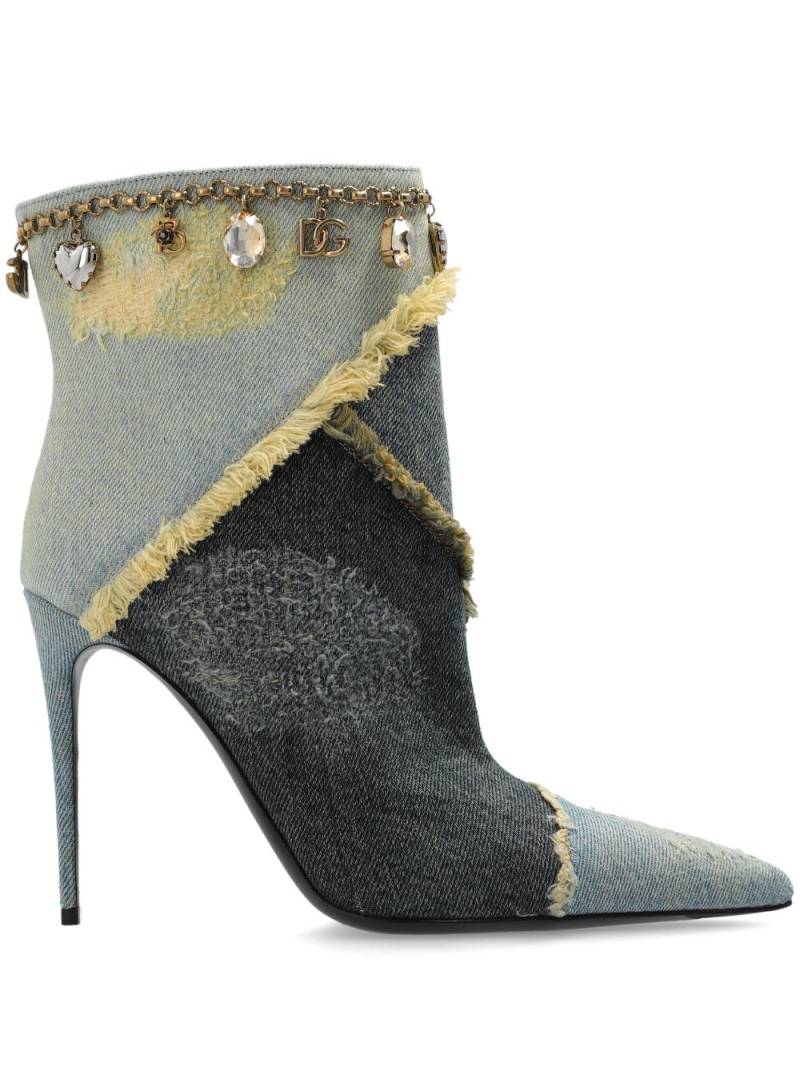 Dolce & Gabbana distressed denim boots - Blue von Dolce & Gabbana