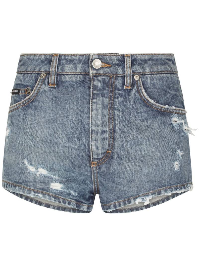 Dolce & Gabbana distressed denim shorts - Blue von Dolce & Gabbana