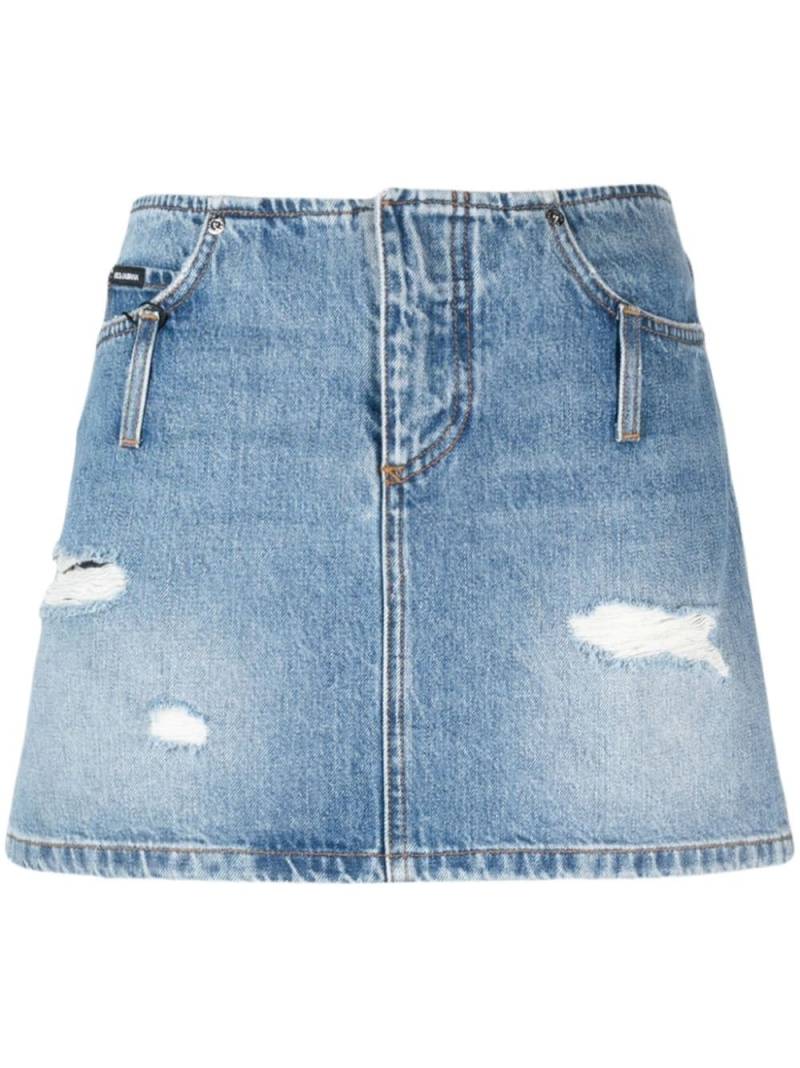 Dolce & Gabbana distressed-effect denim miniskirt - Blue von Dolce & Gabbana