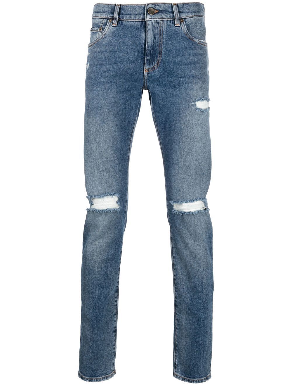 Dolce & Gabbana distressed-effect skinny jeans - Blue von Dolce & Gabbana