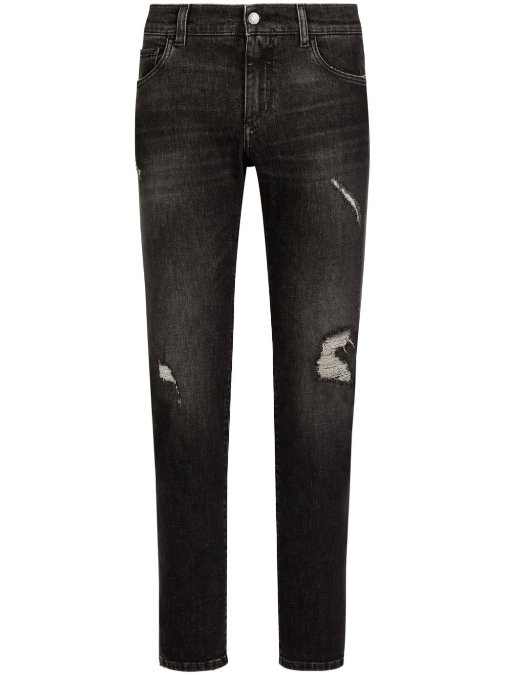 Dolce & Gabbana distressed slim-fit jeans - Black von Dolce & Gabbana