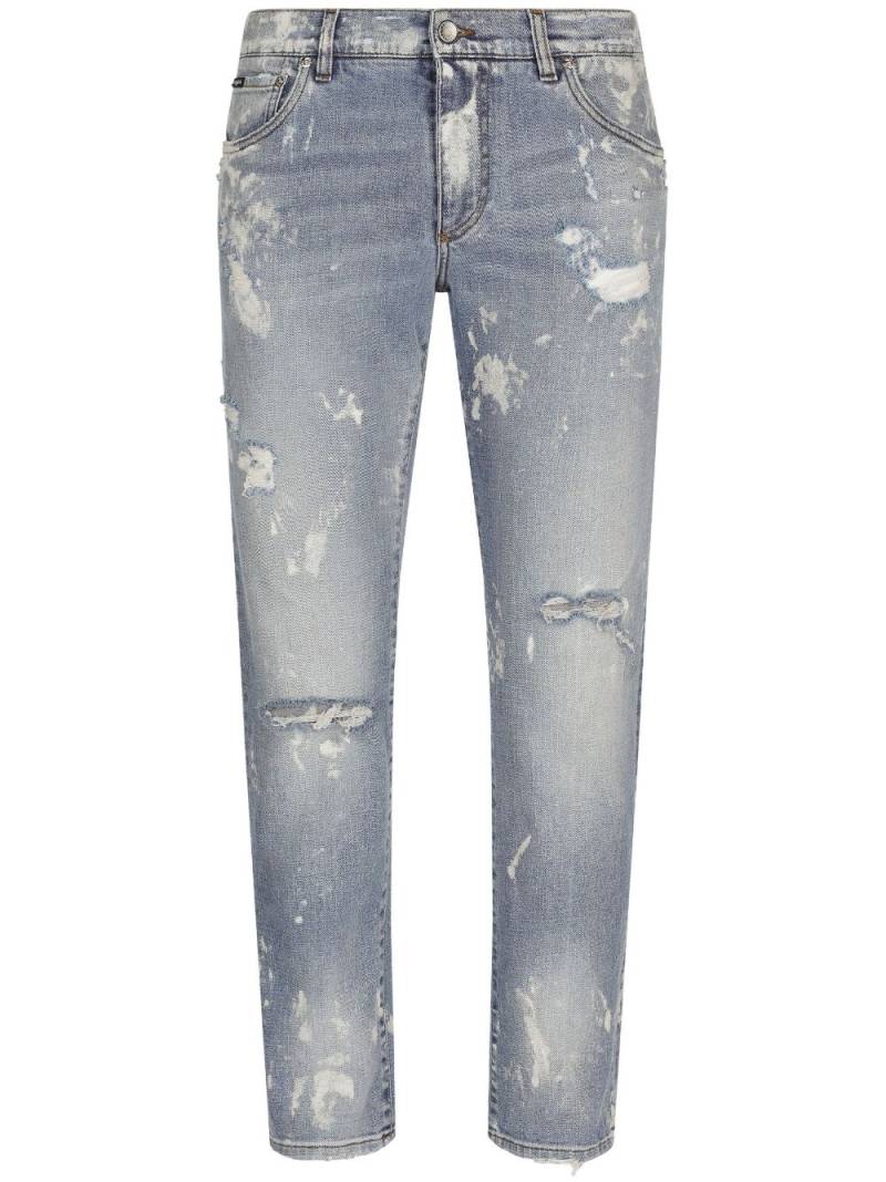 Dolce & Gabbana distressed slim-fit jeans - Blue von Dolce & Gabbana