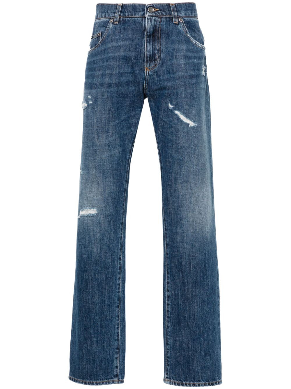 Dolce & Gabbana distressed straight-leg jeans - Blue von Dolce & Gabbana