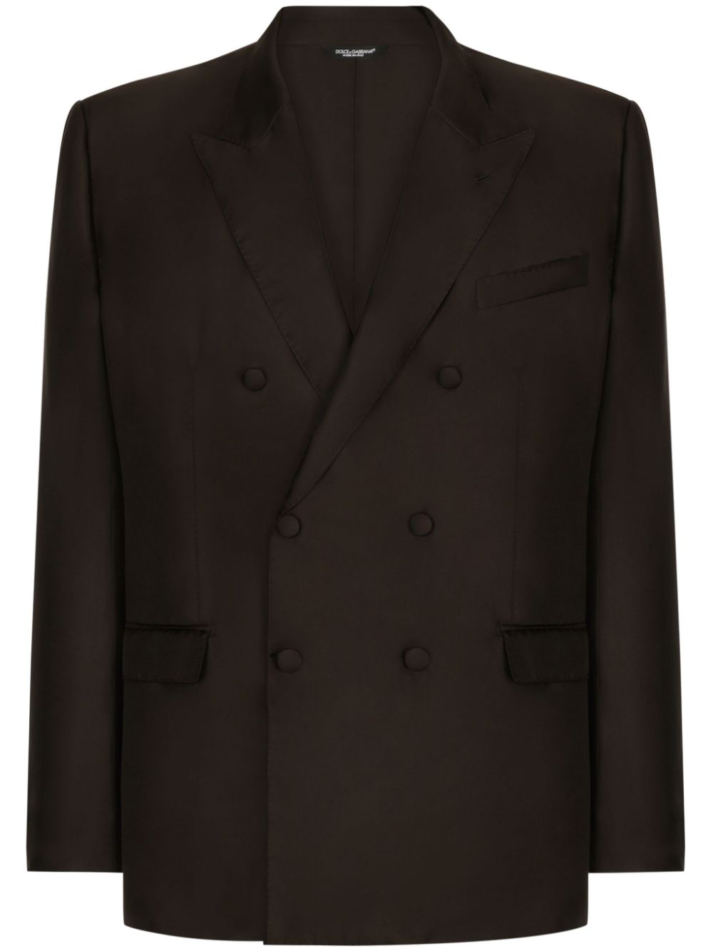 Dolce & Gabbana double-breasted silk blazer - Brown von Dolce & Gabbana