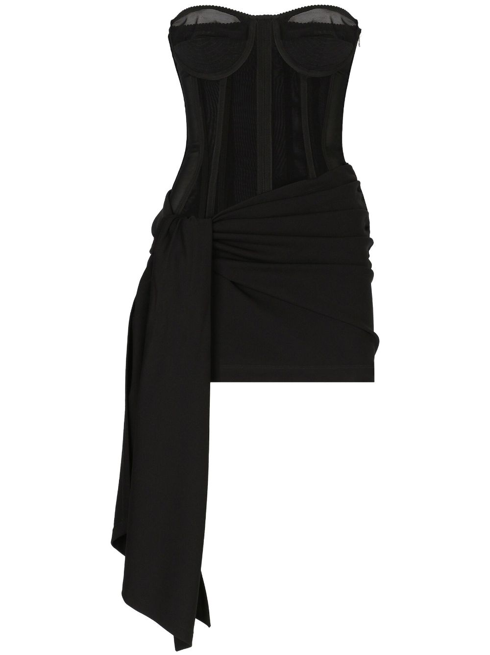 Dolce & Gabbana draped bustier minidress - Black von Dolce & Gabbana