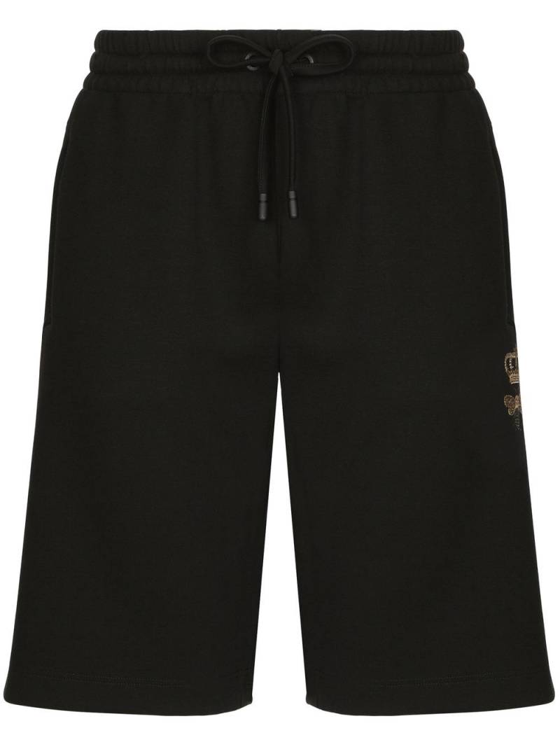 Dolce & Gabbana embroidered track shorts - Black von Dolce & Gabbana