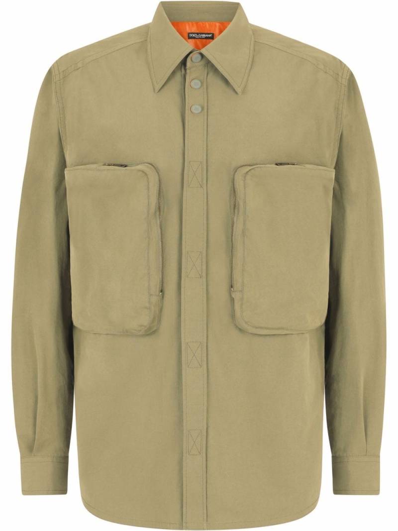 Dolce & Gabbana drawstring-waist shirt - Green von Dolce & Gabbana