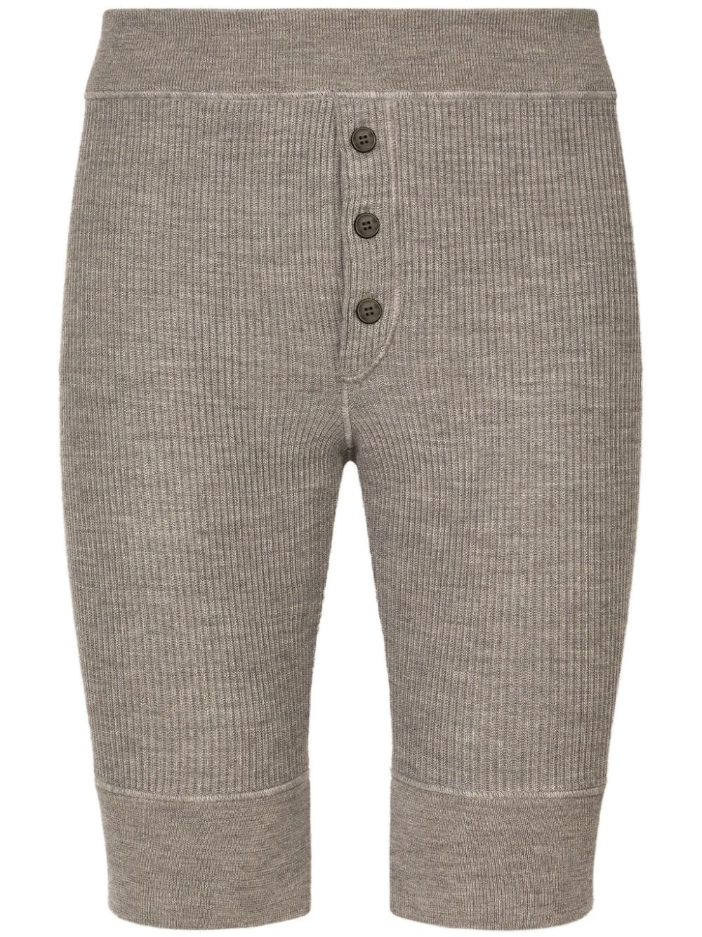 Dolce & Gabbana elasticated-waist ribbed-knit shorts - Grey von Dolce & Gabbana