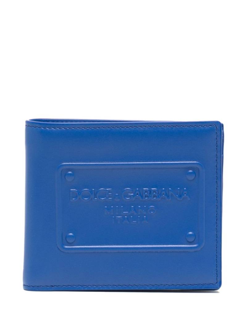 Dolce & Gabbana embossed-logo bi-fold leather wallet - Blue von Dolce & Gabbana