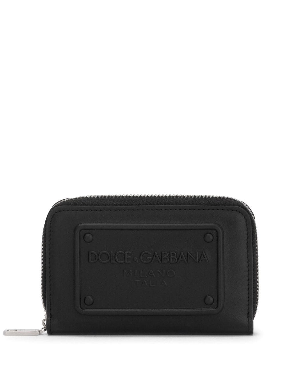 Dolce & Gabbana logo-embossed leather zip-around wallet - Black von Dolce & Gabbana