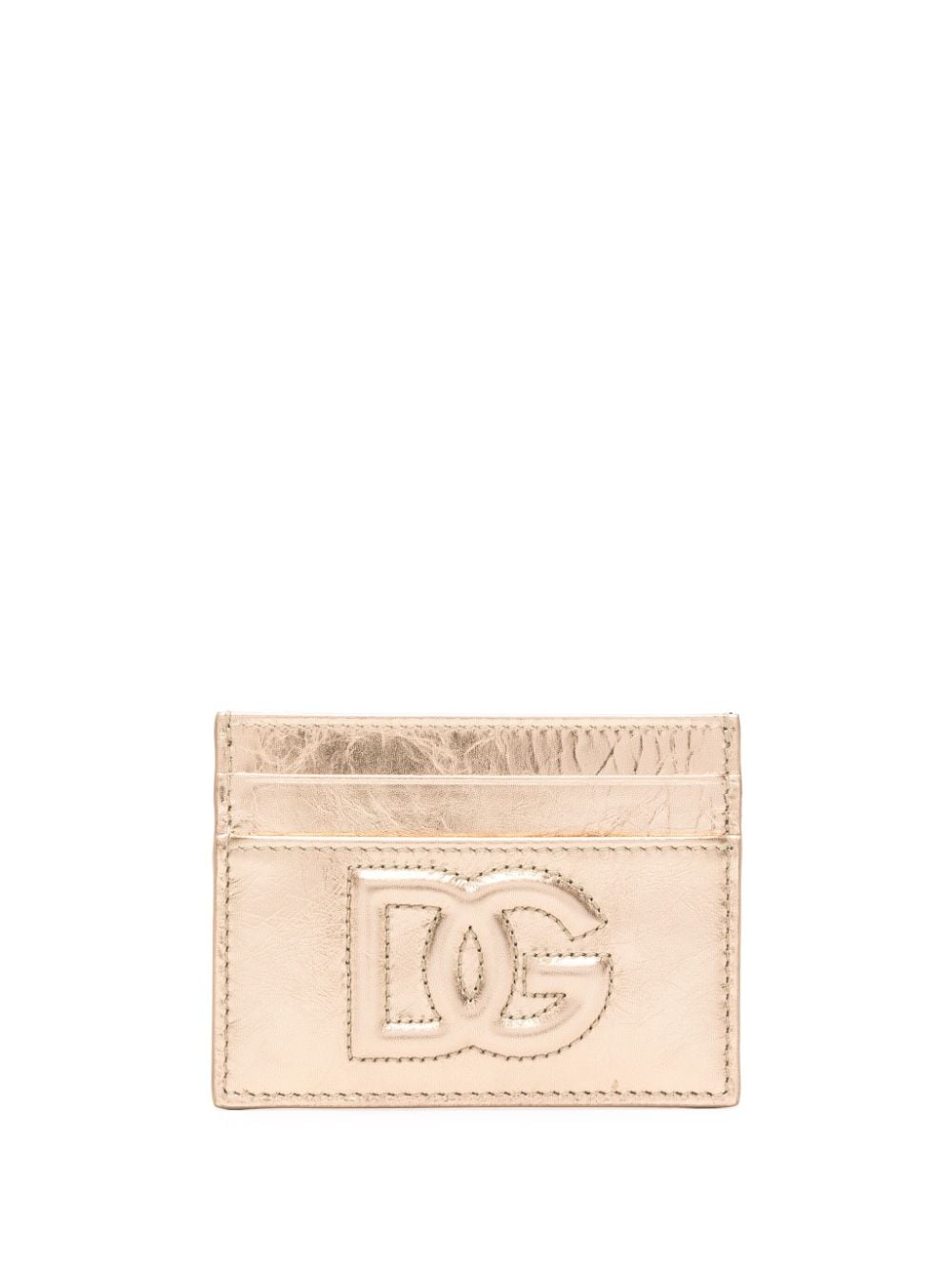 Dolce & Gabbana embossed-logo metallic-effect wallet - Gold von Dolce & Gabbana