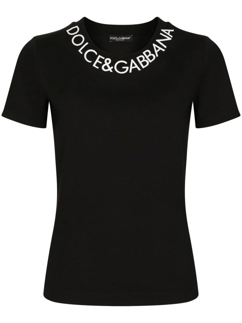 Dolce & Gabbana embroidered jersey T-shirt - Black von Dolce & Gabbana